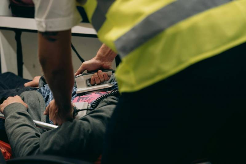 Victime dans une ambulance